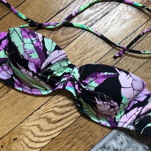 Tropical bandeau swim top